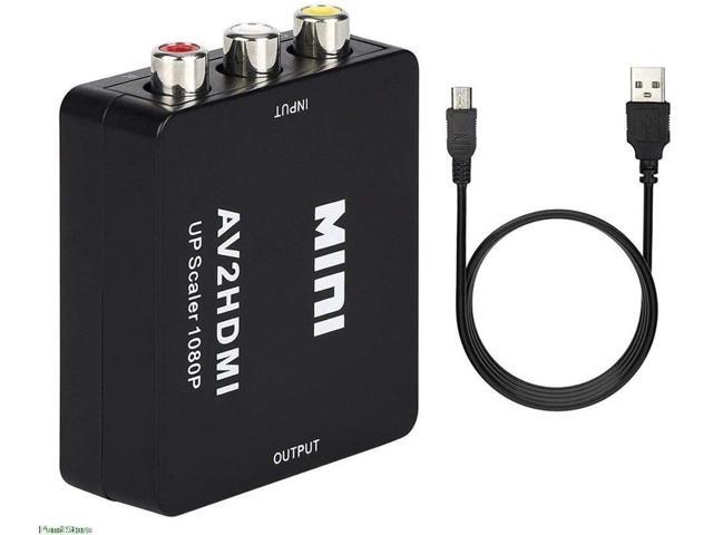 HDMI to RCA Converter, TechCode Mini 1080P HDMI to AV Scaler Adapter Supports PAL/NTSC HDMI to RCA AV/CVSB L/R HD Video Converter for PC, Laptop,...
