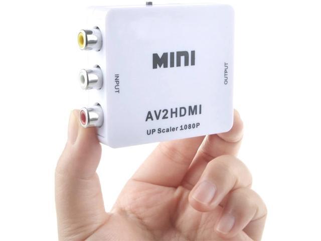Udigital Mini RCA/AV 3RCA Composite Video AV to HDMI Converter for TV/PC/PS3/Xbox one/Blue-Ray DVD, DVR 1080P Upscaler