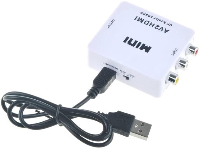 Udigital Mini RCA/AV 3RCA Composite Video AV to HDMI Converter for TV/PC/PS3/Xbox one/Blue-Ray DVD, DVR 1080P Upscaler