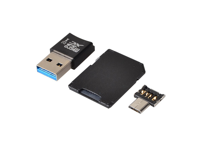 Micro SD SDXC TF USB 3.0 Card Reader for PC Computer / with 5-Pin Micro USB OTG Adapter for Android Tablet Phone