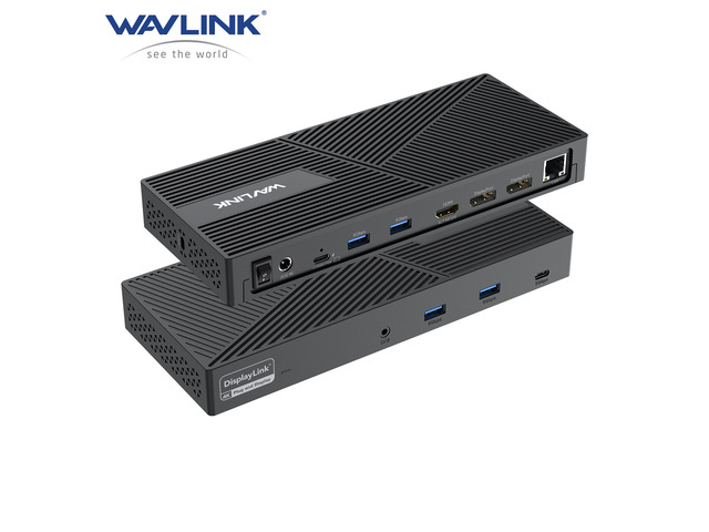 WAVLINK Triple 4K Display Docking Station, 15-In-1 USB C Universal Laptop Dock Triple Monitors with 3 x HDMI, 2 x DisplayPort, PD100W Host...