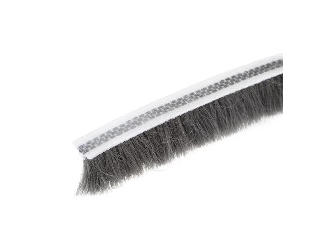 Brush Weather Stripping, Adhesive Felt Door Seal Strip Pile Weatherstrip Door Sweep Brush for Door Window 197Inch L X 0.47 Inch W (5000mm X 12mm)Gray