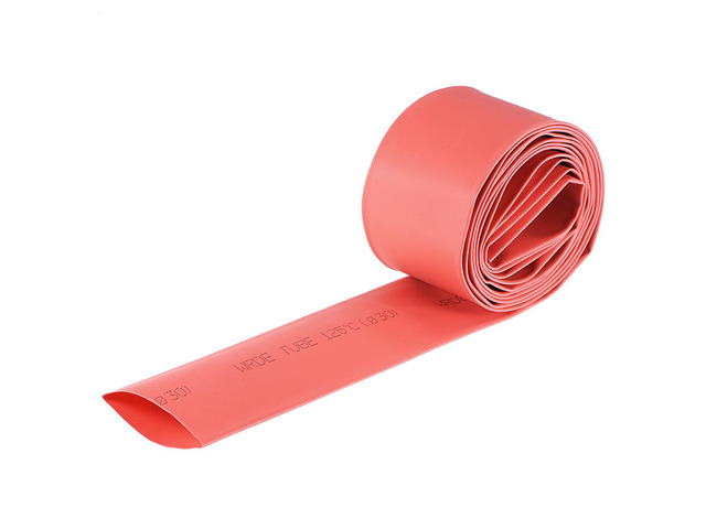 Heat Shink Tubing, 30mm Dia 50mm Flat Width 2:1 Ratio Shrinkable Tube Cable Sleeve 2m - Red