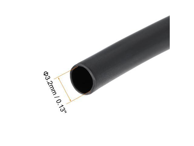 Heat Shink Tubing, 1/8'(3mm) Dia 7.4mm Flat Width 3:1 Ratio Shrinkable Tube Cable Sleeve 5m - Black