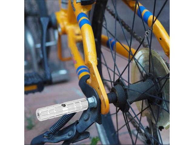 2 Pcs Aluminum Alloy Cylinder Shaped BMX MTB Bike Bicycle Axle Rear Stunt Foot Pegs Footrests Silver Tone
