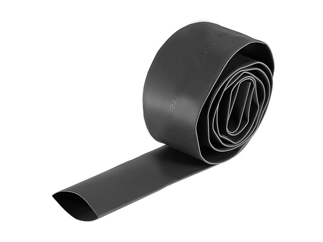 Heat Shink Tubing, 22mm Dia 37mm Flat Width 2:1 Ratio Shrinkable Tube Cable Sleeve 1m - Black