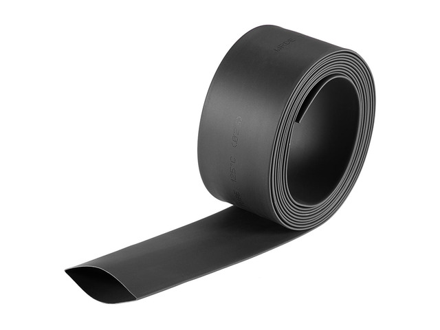 Heat Shink Tubing, 1'(25mm) Dia 41mm Flat Width 2:1 Ratio Shrinkable Tube Cable Sleeve 2m - Black