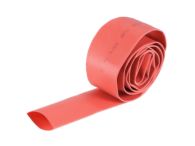Heat Shink Tubing, 22mm Dia 37mm Flat Width 2:1 Ratio Shrinkable Tube Cable Sleeve 1m - Red