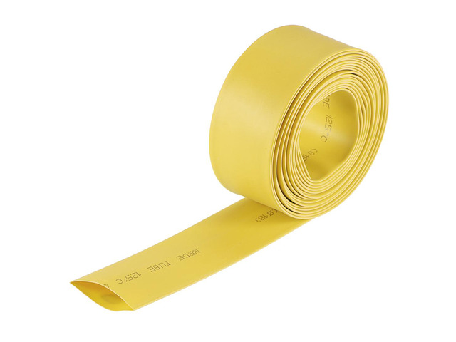 Heat Shink Tubing, 18mm Dia 30mm Flat Width 2:1 Ratio Shrinkable Tube Cable Sleeve 10ft - Yellow