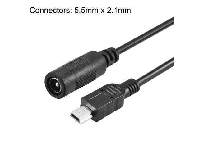 15cm DC Female Power Supply 5.5x2.1mm Adapter to Mini USB Plug Male Cable 2pcs