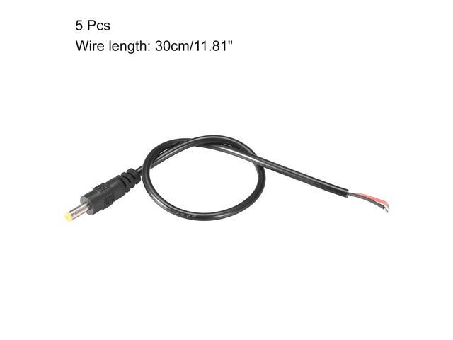5pcs DC Power 4.0mm x 1.7mm 3A 30cm Barrel Male Plug Connector Pigtail