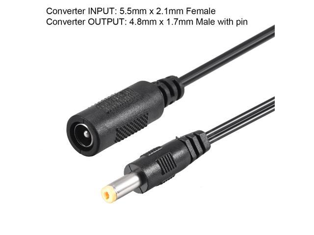 Tip Adapter Connector Converter 5.5x2.1mm to 4.8x1.7mm 1A 15cm DC Power Connect 3pcs