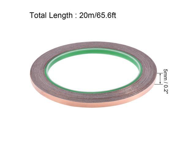 5mm Copper Foil Tape Shielding Tape for EMI EMF and RFI Shielding Conductive Adhesive Tape 20m/65.6ft