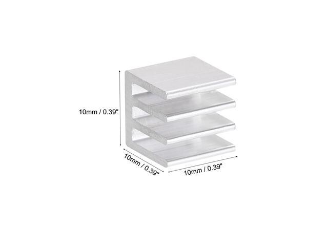 10x10x10mm Silver Tone Aluminum Heatsink Thermal Adhesive Pad Cooler for Cooling 3D Printers 12Pcs