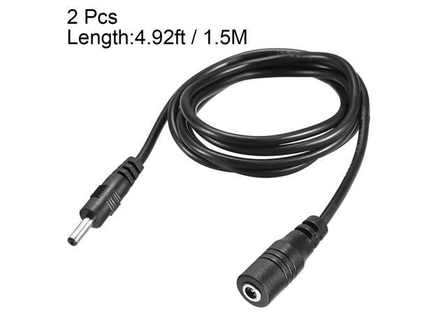 Power Extension Cable 4.92ft 1.5M 1.35mm x 3.5mm Compatible with Adapter Cord 2pcs