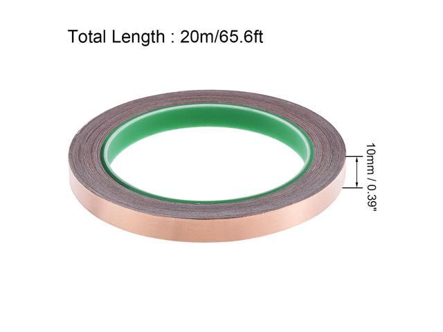 10mm Copper Foil Tape Shielding Tape for EMI EMF and RFI Shielding Conductive Adhesive Tape 20m/65.6ft
