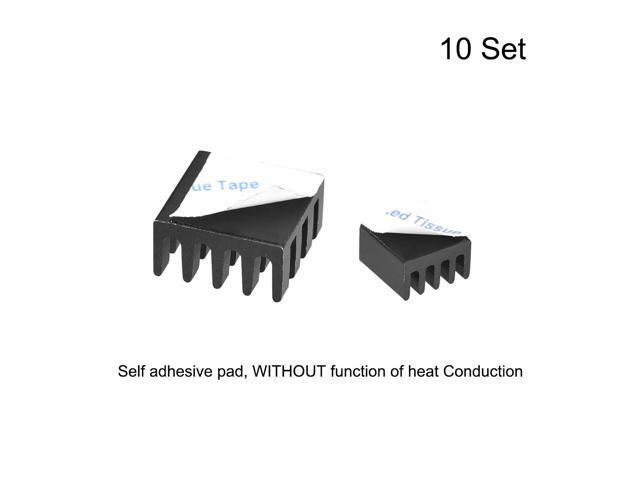 Black Self Adhesive Aluminum Heatsink for RPI 2B,14x14x7mm, 8.8x8.8x5mm, 10 Set Total 20pcs