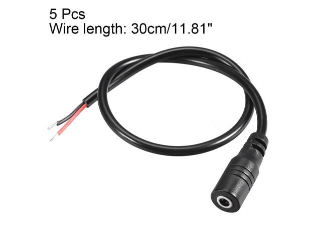 DC Power 3.5mm x 1.35mm 30cm Length Barrel Female Plug Connector Pigtail 5pcs