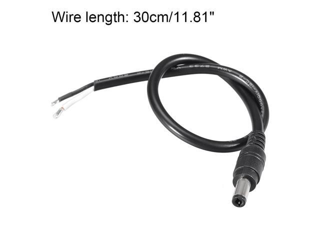 DC Power 5.5mm x 2.5mm 10A 18AWG 30cm Length Barrel Male Plug Connector Pigtail
