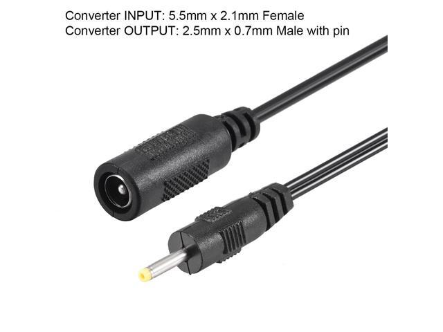 Tip Adapter Connector Converter 5.5x2.1mm to 2.5x0.7mm 15cm DC Power Connect