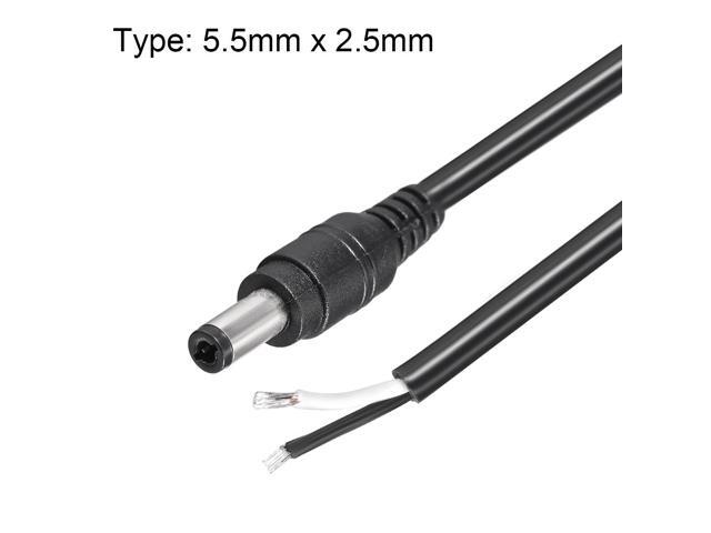 DC Power 5.5mm x 2.5mm 10A 18AWG 30cm Length Barrel Male Plug Connector Pigtail