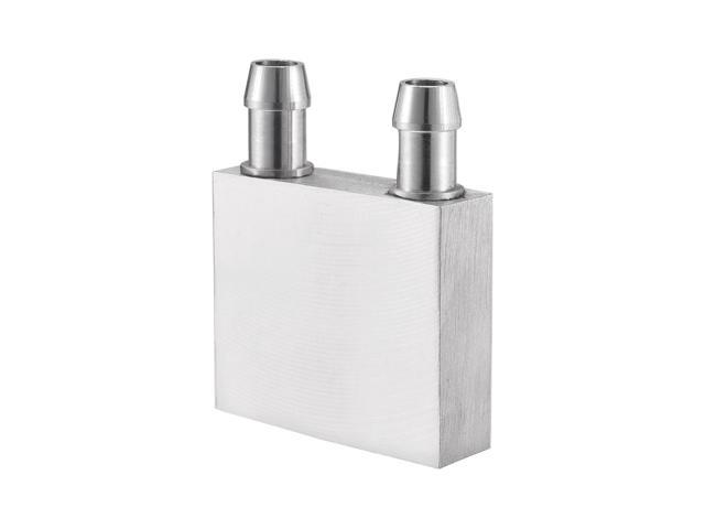 Aluminum Water Cooling Block 40x40mm Polished Heatsink with Nozzle for PC Computer CPU Graphics Radiator