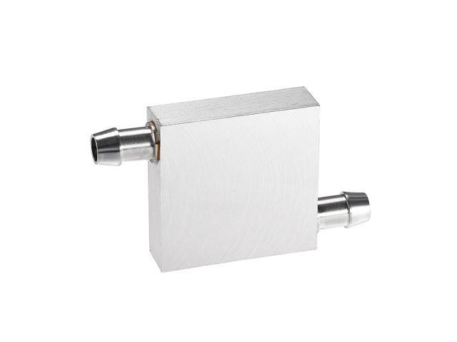 Aluminum Water Cooling Block 40x40mm Polished Heatsink with Nozzle on Two Side for PC Computer CPU Graphics Radiator