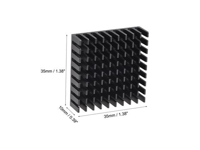 10x35x35mm Black Aluminum Heatsink Thermal Adhesive Pad Cooler for Cooling 3D Printers 6Pcs