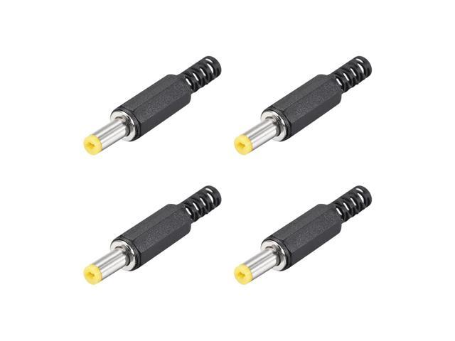 4pcs DC Male Connector 4.8mm x 1.7mm Power Cable Jack Adapter Black