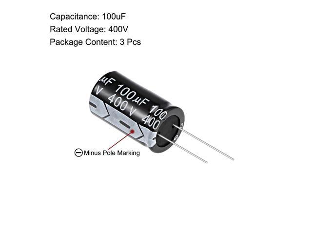 100uF 400V Capacitor, Aluminum Electrolytic Capacitors 105C High Temp 3pcs