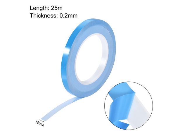 Thermal Adhesive Tape Thermally Conductive Tape 10mm x 25m for Coolers, LED Strips
