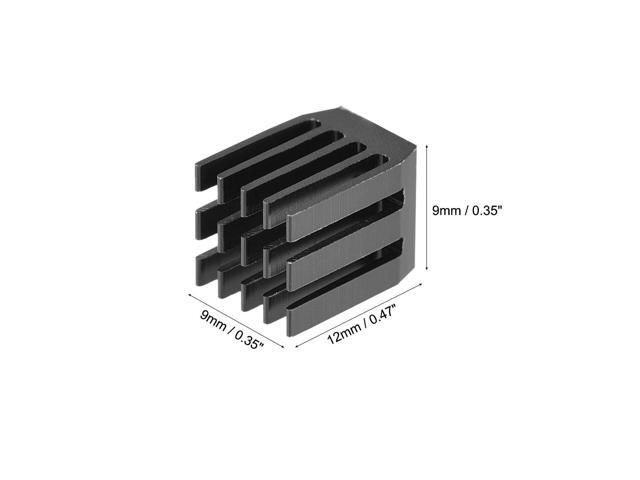 Heatsink with Thermal Conductive Adhesive Tape 9 x 9 x 12mm Black 10pcs