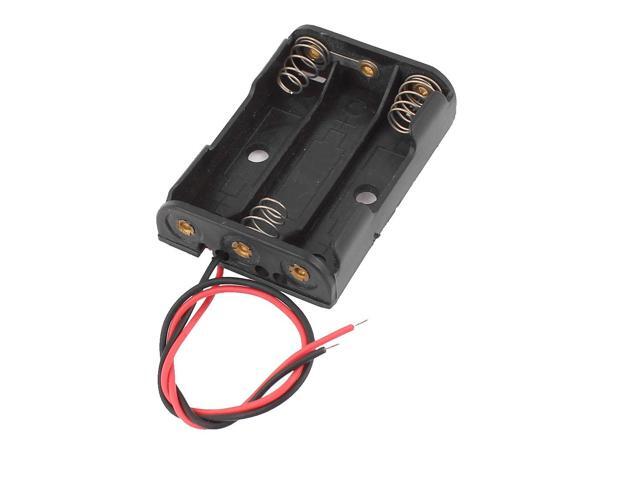 Unique Bargains Plastic Spring Load Wires Lead Batteries Box Case for 3x1.5V AAA Battery