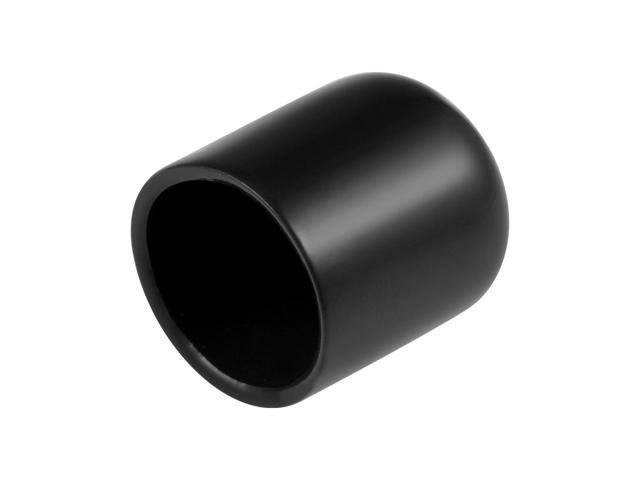 25pcs Rubber End Caps 3/4'(19mm) ID Vinyl Round End Cap Cover Screw Thread Protectors Black