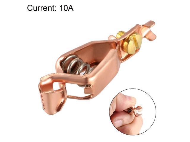 Battery Test Clip 10 Amps Spring Clamp Replacement for Automotive Car, Copper 2pcs