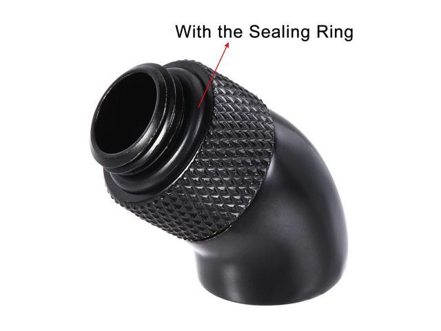 Male to Female Extender Fitting G1/4 x 30mm, 45° Rotary for Water Cooling System Black 2pcs