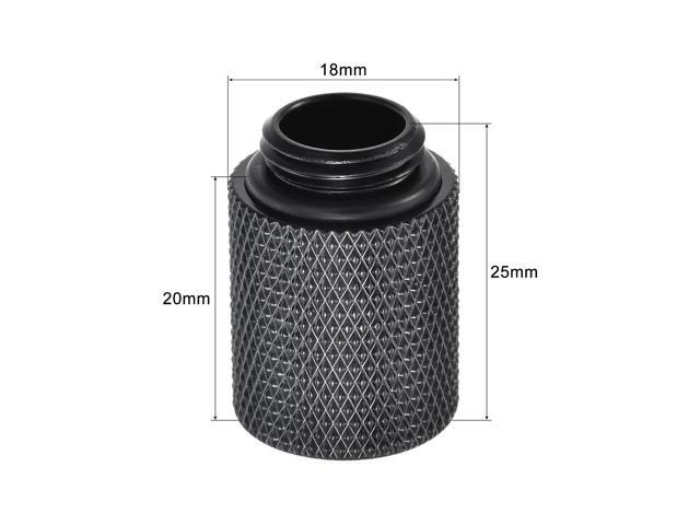 Male to Female Extender Fitting G1/4 x 20mm for PC Water Cooling System Black 4pcs