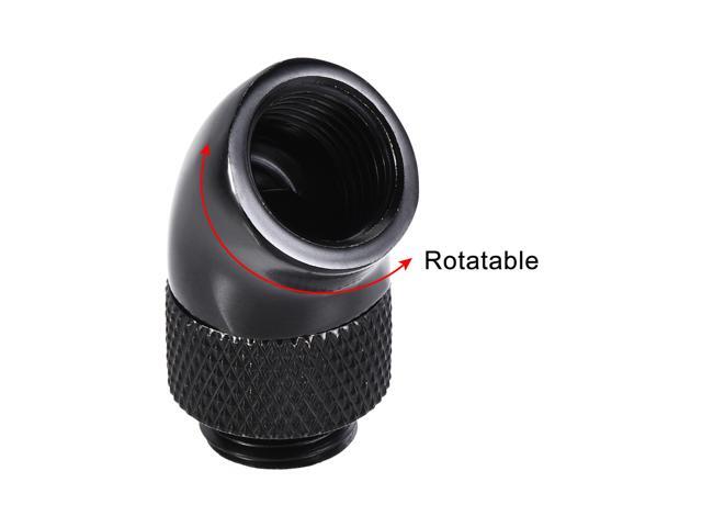 Male to Female Extender Fitting G1/4 x 30mm, 45° Rotary for Water Cooling System Black 2pcs