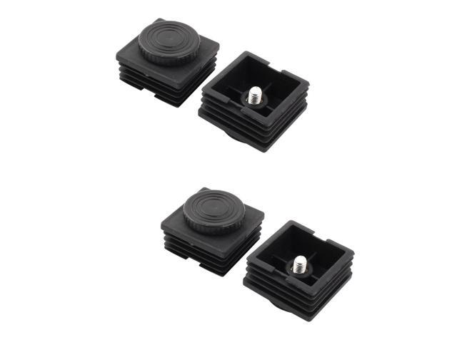 Unique Bargains 4 Sets Antislip Plastic Square 50mm x 50mm Chair Foot Cover Table Furniture Leg Protector Black
