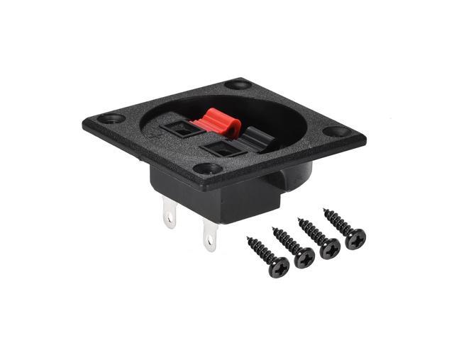 2 Ways Spring Speaker Terminal Clip Push Release Connector Audio Cable Terminals Strip Block Black Red WP2-7 2Pcs
