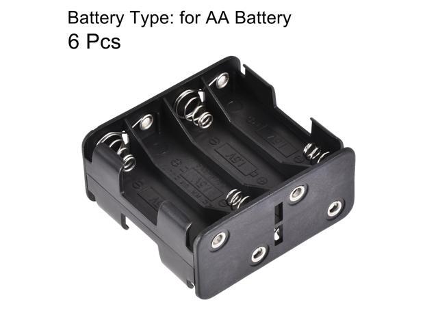 Battery Case Storage Box 8 Slots x 1.5V Battery Holder for 8 x AA Battery with Standard Snap Connector 6 Pcs