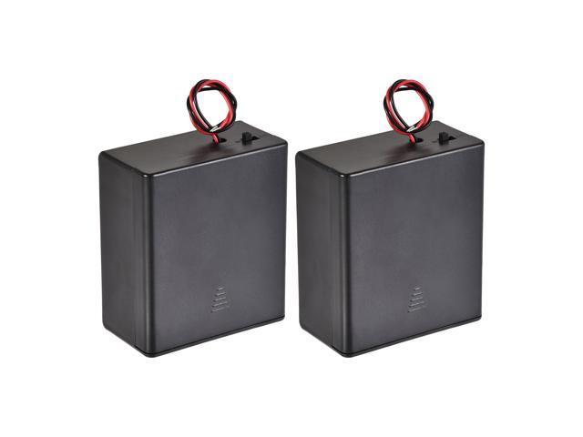 Photos - Power Tool Battery Unique Bargains Battery Case Storage Box 2 Slots x 1.5V 2-Wire Lead ON/OFF Switch for 2 x 