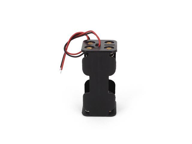 Plastic Double Sides 2-Wired 4x1.5V AA Battery Case Boxes Holder 2pcs