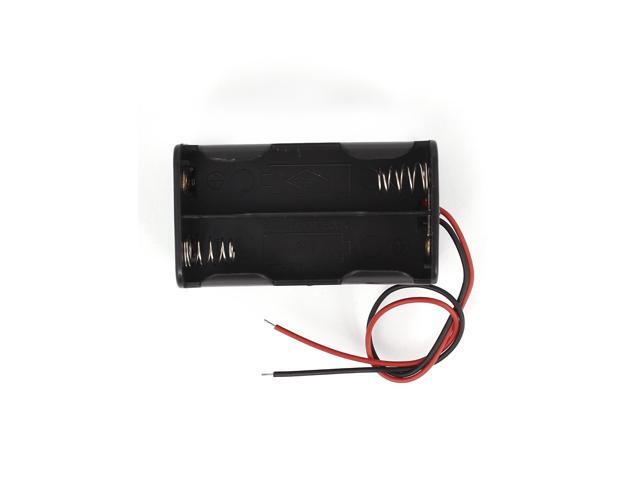 Plastic Double Sides 2-Wired 4x1.5V AA Battery Case Boxes Holder 2pcs