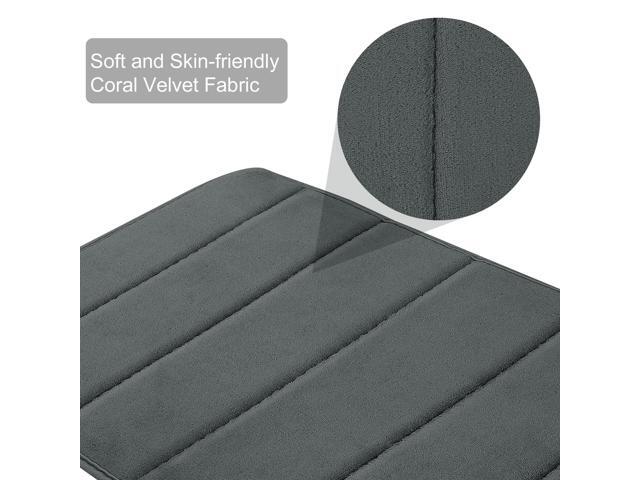 Memory Foam Absorbent Bath Non-slip Mat Rug Shower Carpet Dark Gray 32 x 20 Inch