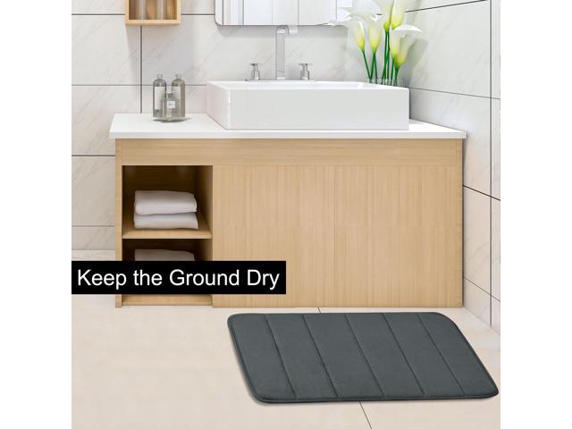 Memory Foam Absorbent Bath Non-slip Mat Rug Shower Carpet Dark Gray 32 x 20 Inch