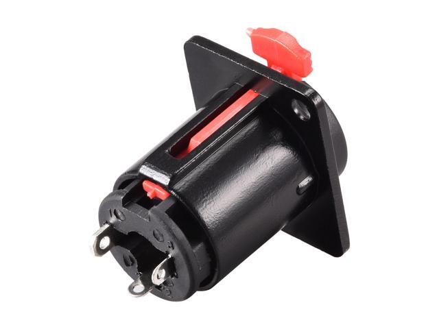 6.35mm 1/4 Inch Female Stereo TRS Audio Socket Jack Connector Panel/Chassis Mount - 6.35mm Stereo Socket Black 4pcs