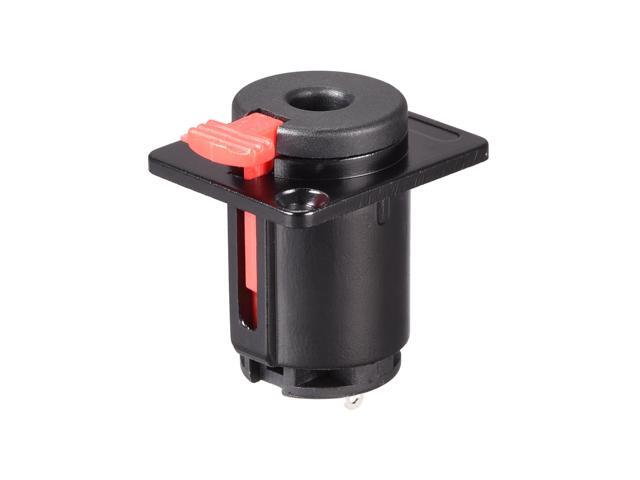 6.35mm 1/4 Inch Female Stereo TRS Audio Socket Jack Connector Panel/Chassis Mount - 6.35mm Stereo Socket Black 4pcs