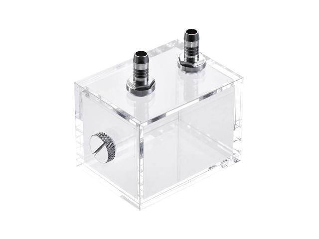 Acrylic Water Cooling Tank Kit 80mm x 60mm x 60mm with Nozzles and End Cap for Computer CPU Cooled