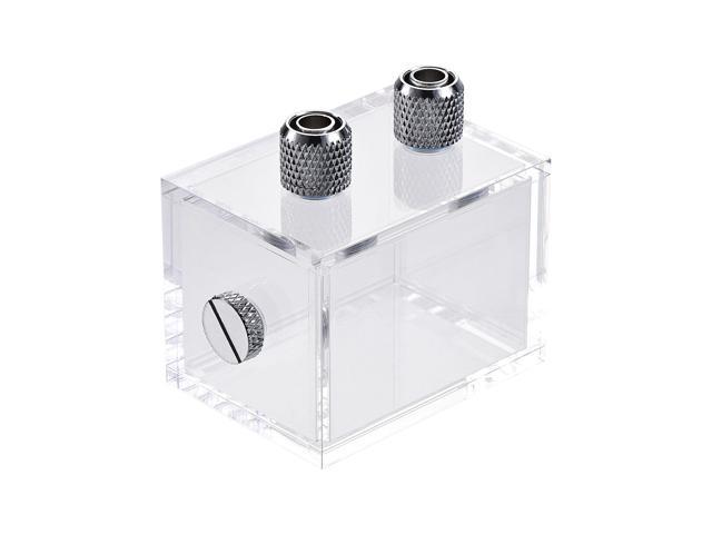 Acrylic Water Cooling Tank Kit 80mm x 60mm x 60mm with Quick Fitting and End Cap for Computer CPU Cooled